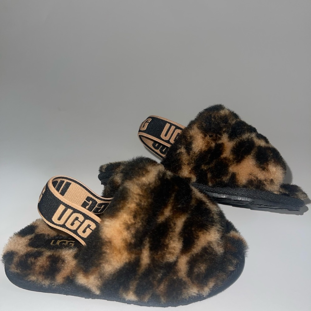 NWT! UGG Kids Leopard Printed Open Toe Slingback Sandals size 8 Toddler